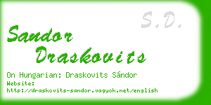 sandor draskovits business card
