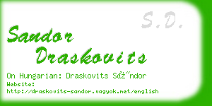 sandor draskovits business card